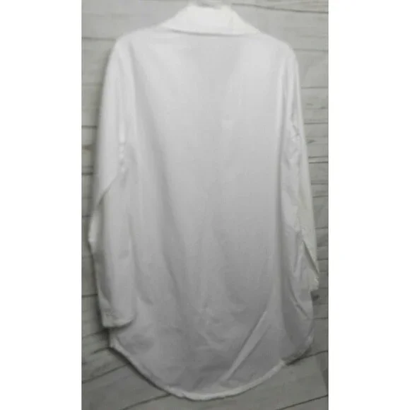 Michael Stars Classic White V-Neck Cotton Shirt Top Tunic - Picture 3 of 4